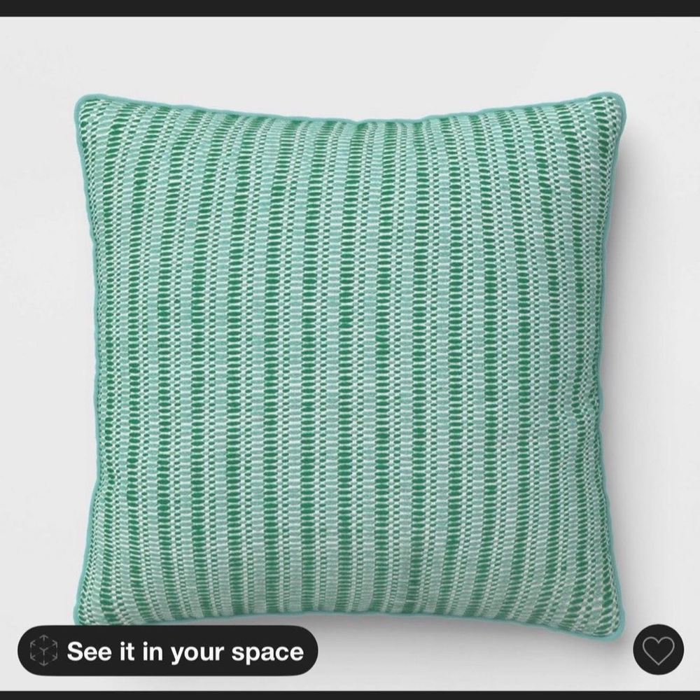 Threshold Green Striped Decorative Pillow 18x18